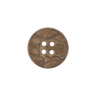 Italian Matte Khaki Abstract Molded 4-Hole Faux Leather Button - 28L/18mm