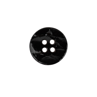 Italian Glossy Midnight Brown Abstract Molded 4-Hole Faux Leather Button - 24L/15mm