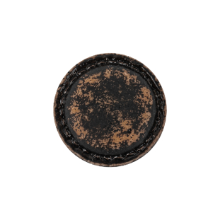 Italian Chocolate Plum and Canteen Weathered Faux Leather Shank Back Button - 34L/21.5mm