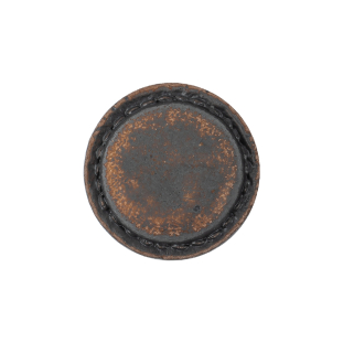 Italian Acorn and Dark Gull Gray Weathered Faux Leather Shank Back Button - 34L/21.5mm