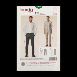Burda Men's Pants Pattern 6933 Size US 34-44