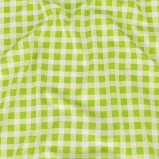 Lime and White Checkered Caye UV Protective Compression Swimwear Tricot with Aloe Vera Microcapsules