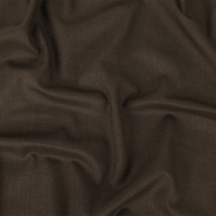 Heathered Chocolate Stretch Cotton Twill Suiting