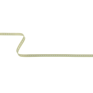 Alfalfa Grosgrain Ribbon with Bright White Stitching - 0.25"