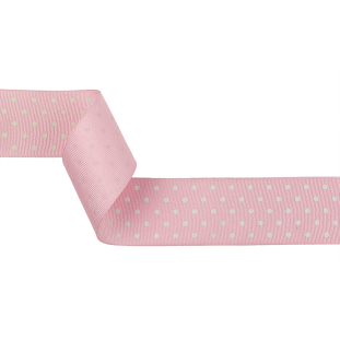 Parfait Pink and White Polka Dots Grosgrain Ribbon - 1.625"