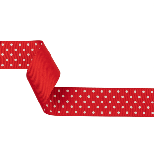 High Risk Red and White Polka Dots Grosgrain Ribbon - 1.625"