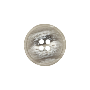 Italian Light Gray and White Striated 4-Hole Plastic Button - 32L/20mm