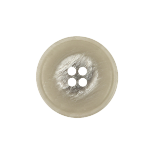 Italian Light Gray and White Striated 4-Hole Plastic Button - 36L/23mm