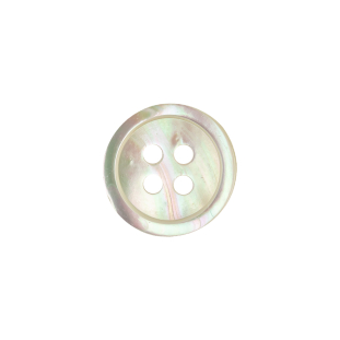 Light Beige Iridescent Narrow Rimmed 4-Hole Plastic Button - 24L/15mm