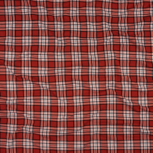 Samba Red and Pink Plaid Stretch Polyester Jersey