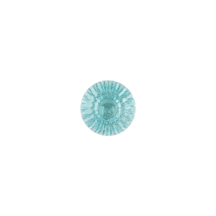 Translucent Pale Turquoise Abstract Radiating Shank Back Glass Button - 16L/10mm