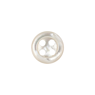 Antique White Iridescent 4-Hole Glass Shirt Button - 20L/12.5mm