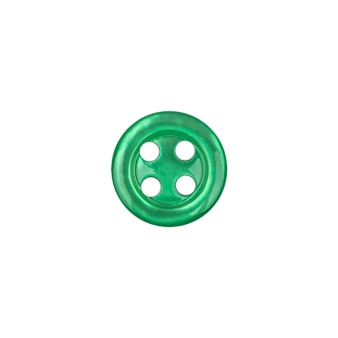 Kelly Green Iridescent 4-Hole Glass Shirt Button - 20L/12.5mm