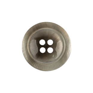 Translucent Neutral Gray and Wren Swirls 4-Hole Tiny Mound Plastic Button - 36L/23mm