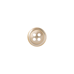 Almond Milk Iridescent 4-Hole Glass Shirt Button - 16L/10mm