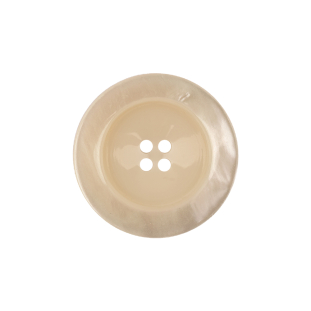 Italian Translucent Antique White Semi-Iridescent 4-Hole Plastic Blazer Button - 36L/23mm
