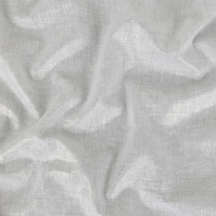 White and Metallic Silver Foiled Lightweight Linen Woven
