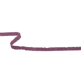 Purple Twill Ribbon with Ruffled Grosgrain Borders - 0.375"