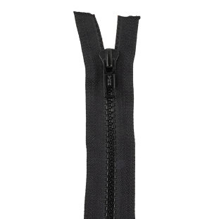 YKK Black Molded Plastic Separating Zipper with Metal Pull - 24"