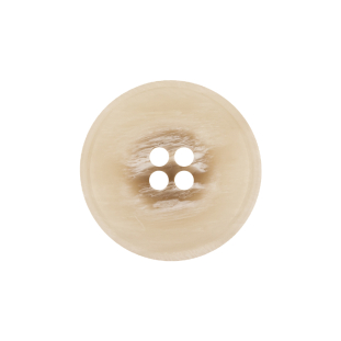 Italian Bone White, Brown and White Striated 4-Hole Plastic Button - 36L/23mm