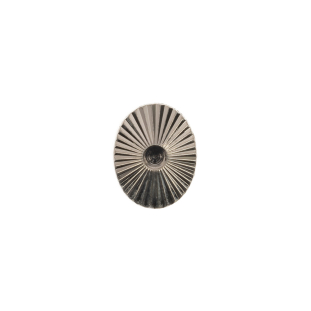 Italian Gunmetal Radiating Metal Look Shank Back Oval Button - 20L/12.5mm