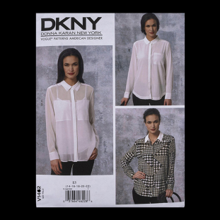 Vogue Patterns DKNY Misses' Button Down Shirt Pattern V1462 Size E5