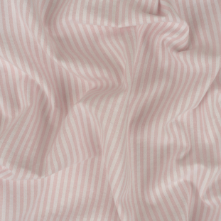 Pale Pink and White Candy Striped Cotton Seersucker