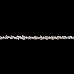 Periwinkle and Lucent White Ribbon Flowers Trim - 0.5"