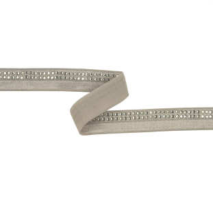 Silver Bejeweled Foldover Elastic Trim - 0.75 - Rhinestone - Trims &  Chains - Trims
