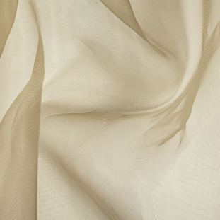 Stiff Mesh-Like Polyester Organza - Warm Olive - Iris Collection