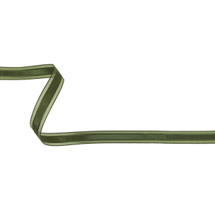 Cypress Woven Ribbon with Sheer Organza Borders - 0.5"