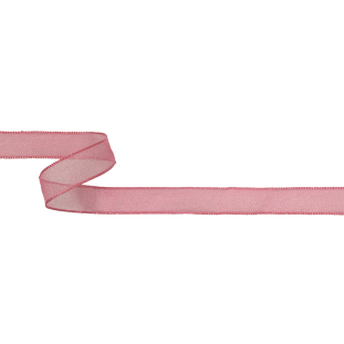 Hot Pink Shimmering Organza Ribbon with Woven Edges - 0.75"