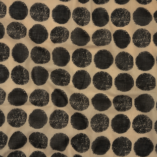 Tocca Beige and After Dark Distressed Circles Cotton Voile