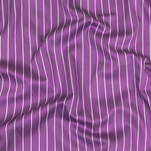 Purple and White Striped Cotton Shirting
