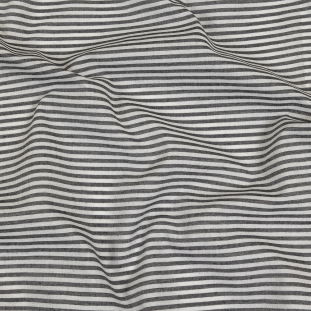 Black and White Railroad Stripes Cotton and Polyester Woven