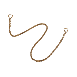 Gold Textured Chain Purse Strap with Triangular Rings - 16&quot; x 0.375&quot;
