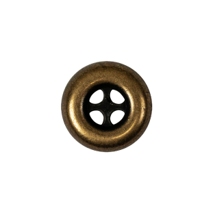 Italian Bronze 4-Hole Deepwell Metal Button - 28L/18mm
