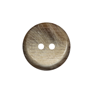 Brown and Putty Marbled 2-Hole Uneven Plastic Button with Ribbed Texture - 33L/21mm