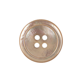 Italian Iridescent Cream and Pink 4 Hole Shell Button - 36L/23mm