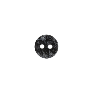 Black and Gray Mottled Concave Face 2-Hole Plastic Button - 16L/10mm