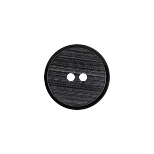 Black Ribbed 2-Hole Plastic Button - 28L/18mm