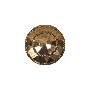 Gold Fancy Faceted Shank Back Plastic Button - 30L/19mm