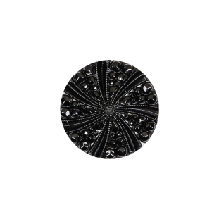 Black Bevel Cut Shank Back Plastic Button - 30L/19mm