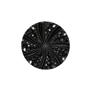 Black Bevel Cut Shank Back Plastic Button - 36L/23mm