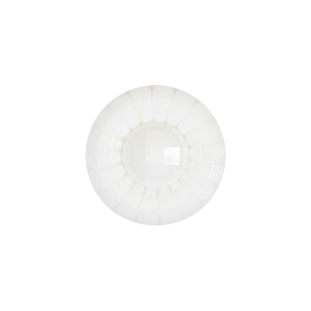 Italian White Faceted Center Floral Molded Shank Back Plastic Button - 30L/19mm
