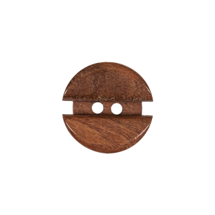 Caramel Coffee Bean 2-Hole Carved Wood Button - 28L/18mm