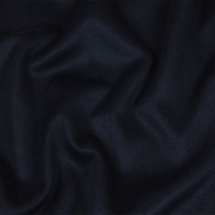 Midnight Navy Brushed Wool Twill Double Cloth Coating