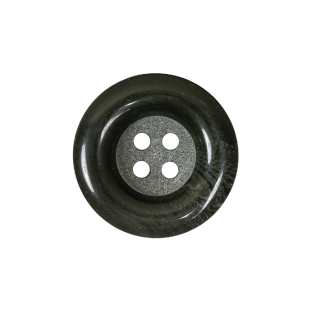 Dark Green Chunky Rolled Rim 4-Hole Plastic Button - 35L/22mm