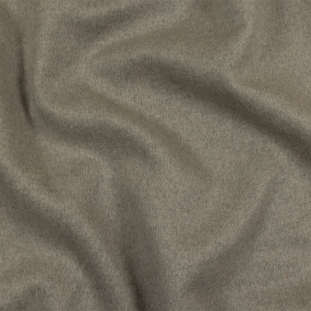 Gray and Beige Heathered Brushed Wool Twill Double Cloth Coating