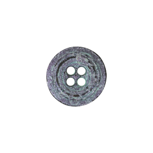 Italian Aqua and Lilac Oxidized Metal 4-Hole Button - 24L/15mm
